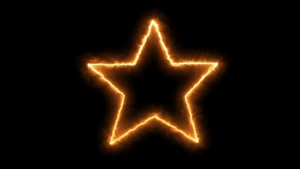 Abstract neon shine glowing color star icon animation on background. Neon star frame or neon lights sign.