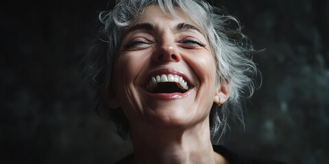 Femme sénior riant