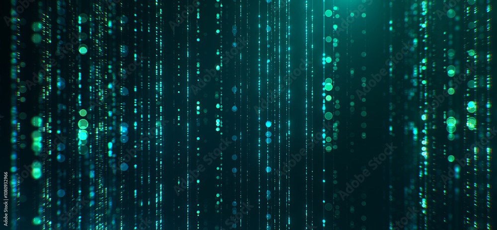 Aufkleber abstract technology background. binary data and streaming code. 3d illustration