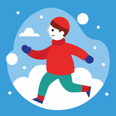 Fototapeta premium cartoon boy child playing with a ball