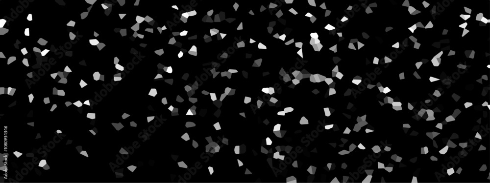 Poster Abstract Dark and white Broken Stained 3d Geometric Retro tiles pattern. Seamless Geometric Retro tiles pattern. Frame confetti texture for holiday, postcard, website, birthday 