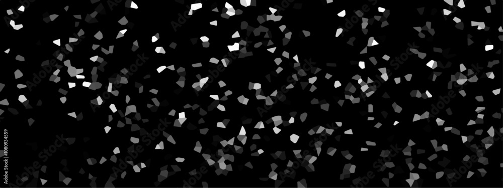 Poster Abstract Dark and white Broken Stained 3d Geometric Retro tiles pattern. Seamless Geometric Retro tiles pattern. Frame confetti texture for holiday, postcard, website, birthday 