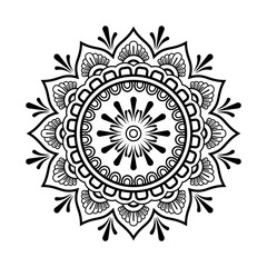 Ethnic decorative floral mandala with white background