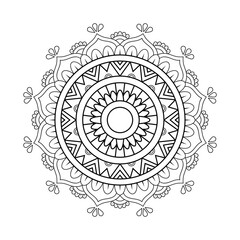 Ethnic decorative floral mandala with white background
