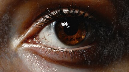 Close up of an eye and chin detail