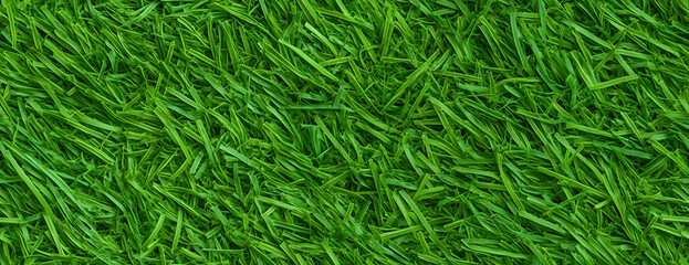 Green artificial grass as background, banner design
