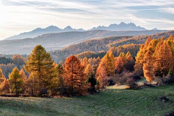 Fototapeta premium Scenic Landscape view in High Tatras mountain region near Levoca city, Slovakia