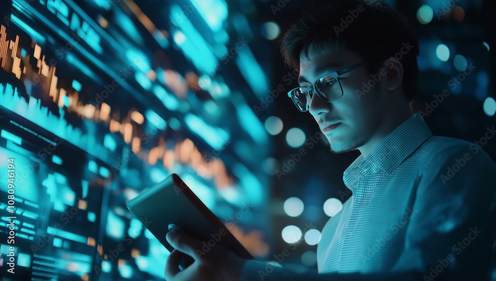 Poster Data Analysis in Modern Business explores how organizations use algorithms and analytics to enhance operations, conduct research, and apply statistical methods for better decisionmaking
