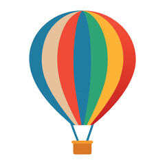Fototapeta premium Vibrant hot-air balloon isolated on a white background