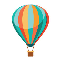 Naklejka premium Vibrant hot-air balloon isolated on a white background