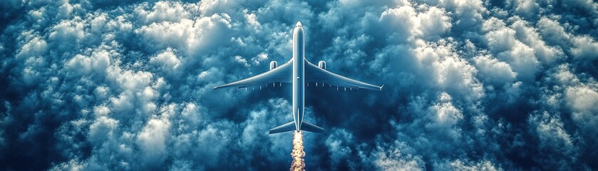 Aircraft flying above clouds aerial view travel photography blue sky inspiration of freedom