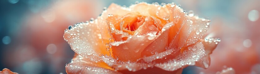 Fototapeta premium Captivating rose blooms with dew drops nature photography garden setting close-up view floral beauty concept