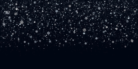 snow falling on night background