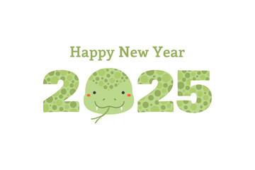 2025 Chinese Lunar New Year cute cartoon snake, isolated on white. Flat style vector illustration. Asian zodiac sign. Design concept for CNY, Seollal, Tet holiday card, banner, poster, decor element