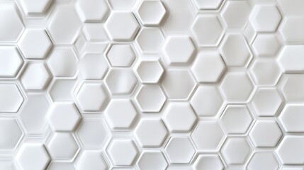 Fototapeta premium Geometric Hexagon Pattern White Wall Abstract Background