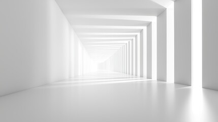 Obraz premium Minimal geometric white light background abstract design with clean lines.