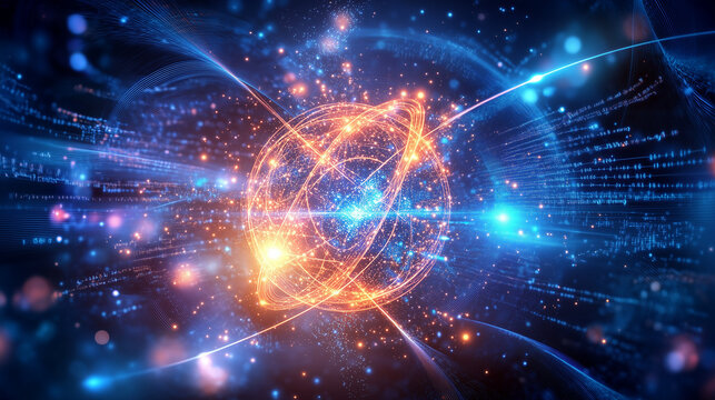 Fototapeta quantum computing data