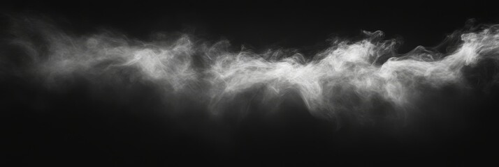 Fototapeta premium Abstract White Smoke on Black Background - Ethereal Vapor Texture