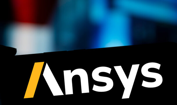 Dhaka, Bangladesh- 14 Nov 2024: Ansys logo is displayed on smartphone.  Ansys Inc is an american multinational company.