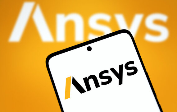 Dhaka, Bangladesh- 14 Nov 2024: Ansys logo is displayed on smartphone.  Ansys Inc is an american multinational company.