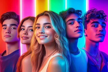 Obraz premium Celebrating Youth with Colorful Portraits