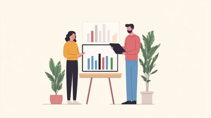 Fototapeta premium Business Meeting: Data Analysis and Collaboration