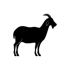 goat silhouette isolated on white