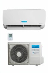 Fototapeta premium Air conditioner system indoor and outdoor units.