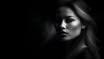 woman portrait dark black to red lipstick on lips