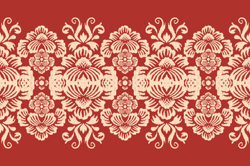 Motifs Ikat floral paisley embroidery background.geometric ethnic oriental pattern traditional.Aztec-style abstract. design for texture, fabric, clothing, wrapping, decoration