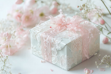 Beautifully Wrapped Gift Box with Decorative Bow and Elegant Packaging for Special Occasions, Birthdays, Holidays, and Festive Celebrations