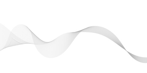 Abstract grey, white smooth element swoosh speed wave modern stream transparent background. Abstract wave line for banner, template, wallpaper background with wave design. Vector illustration