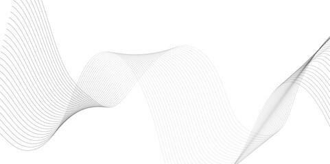Abstract grey, white smooth element swoosh speed wave modern stream transparent background. Abstract wave line for banner, template, wallpaper background with wave design. Vector illustration