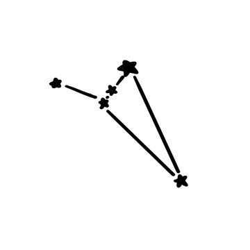 constellation name octans illustration on transparency background