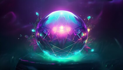 Obraz premium Whispers of the Magic Sphere: A Tale of Mystical Legends