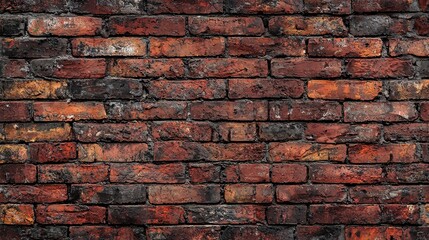 Obraz premium Old red brick wall with a weathered and vintage appearance.