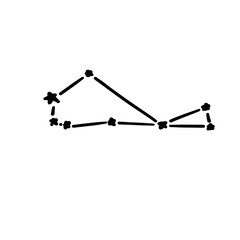 constellation name piscis austrinus illustration on transparency background