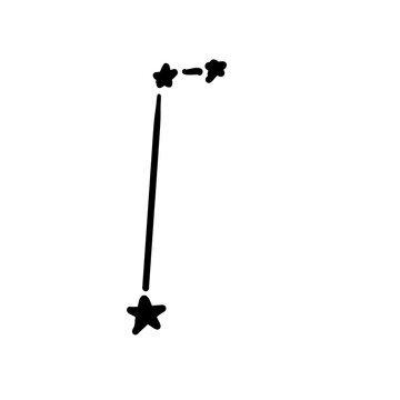 constellation name equuleus illustration on transparency background