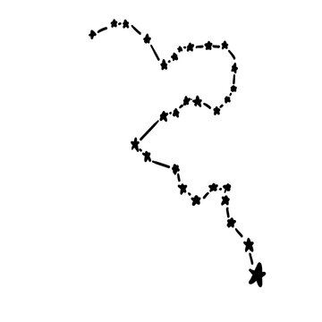 constellation name eridanus illustration on transparency background