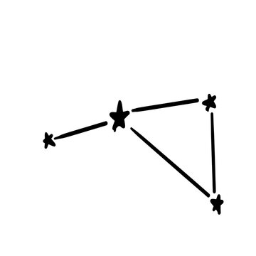 constellation name antlia illustration on transparency background