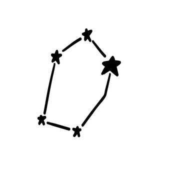 constellation name auriga illustration on transparency background