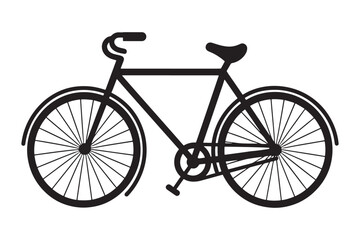 Fototapeta premium Black bicycle glyph icon illustration vector
