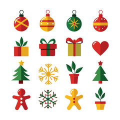 Set of christmas trees icons illustration vector