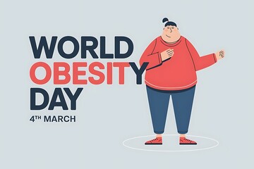 World Obesity Day March 4th Awareness Illustration with Fruits and Tape