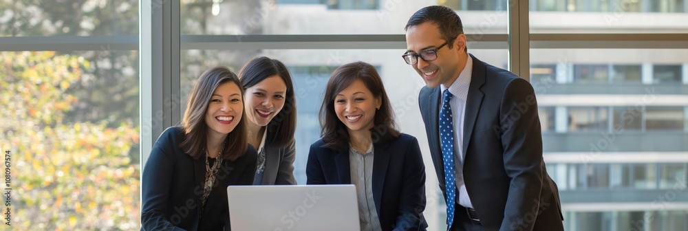 Aufkleber a collaborative meeting in a modern office, where team members engage in dynamic discussions and bra