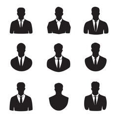 Fototapeta premium Silhouettes of diverse casual business people standing, walking, men, women full length. Business concept. Black monochrome Vector illustrations isolated on white background.