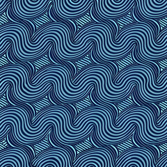 Obraz premium Wavy Thin Line Seamless Pattern. Perfect for: Calming spaces, modern art displays