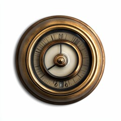Vintage brass clock face with numbers.