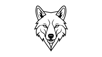 simple wolf head outline vector illustration