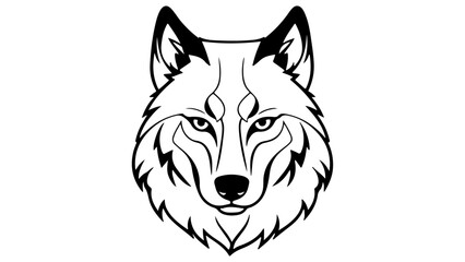 illustration of a wolf head outline silhouette © Giorgi